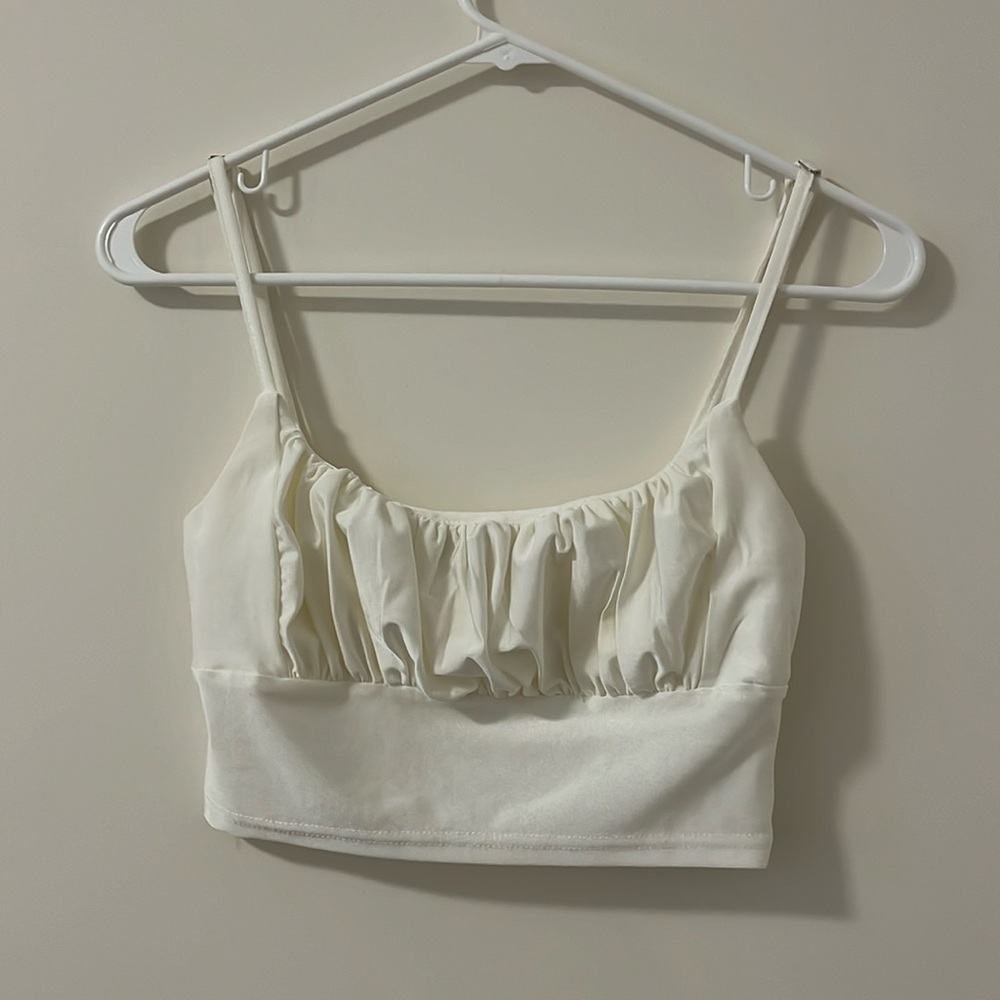 ruched front crop top